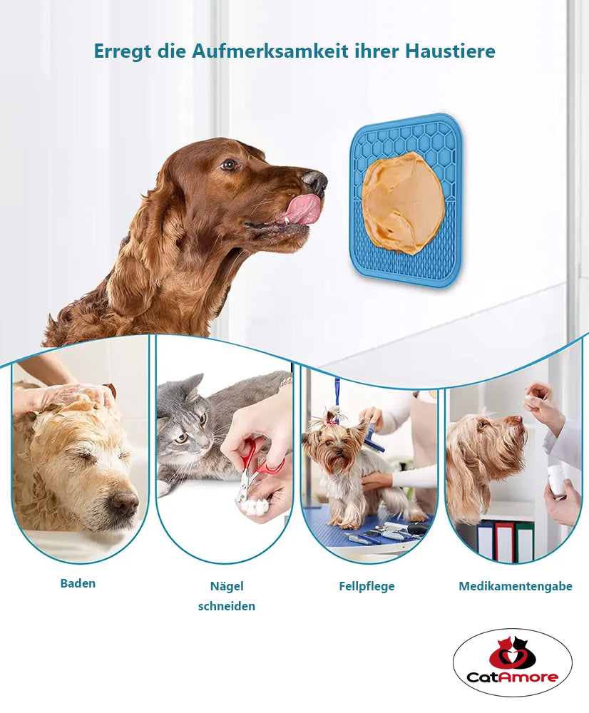 CatAmore Likmat Siliconen Slow Feeder Langzaam Voerbakje voor Katten en Honden 15 cm x 15 cm