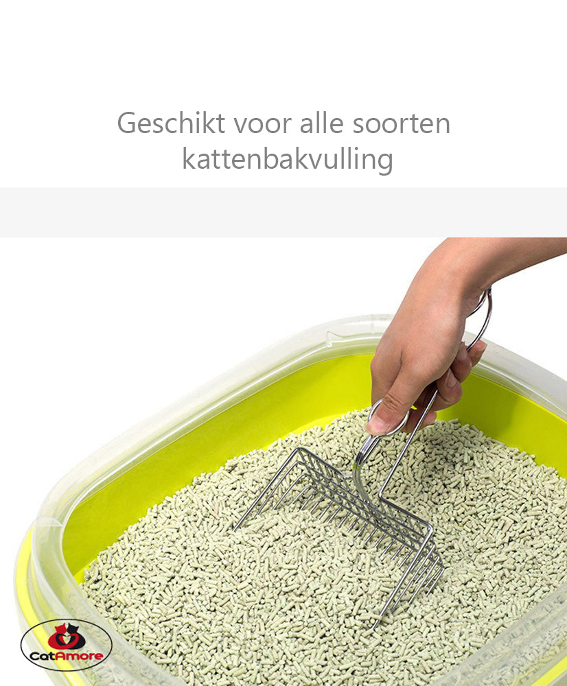 CatAmore XXL Kattenbakschep voor Kattenbakvulling Metaal RVS