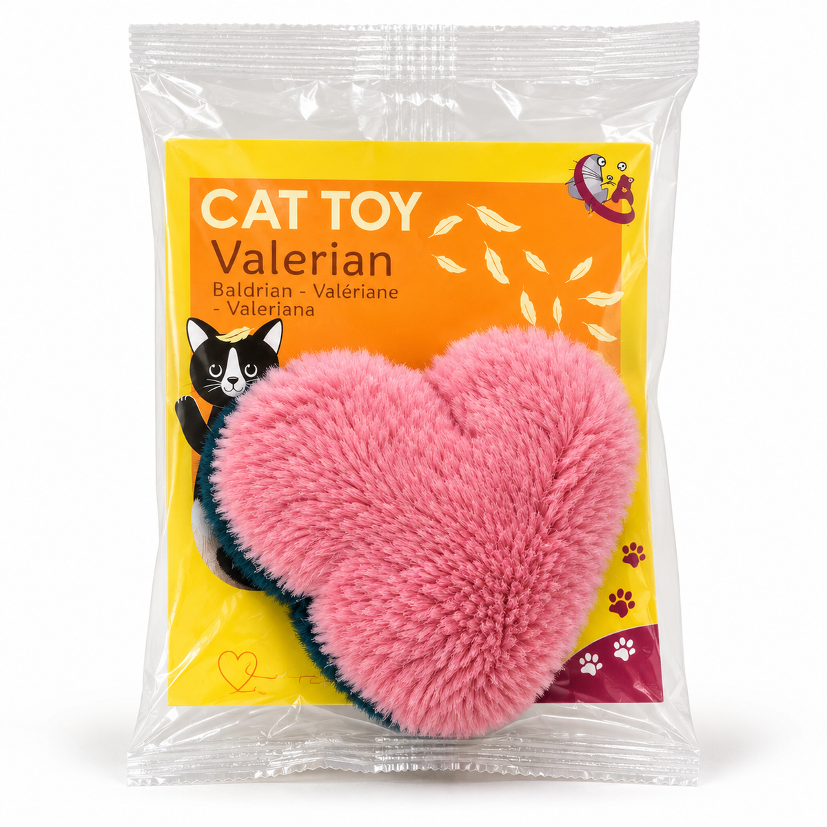 Cat Toy Valerian - Pluizig Hartvormig Kattenspeeltje