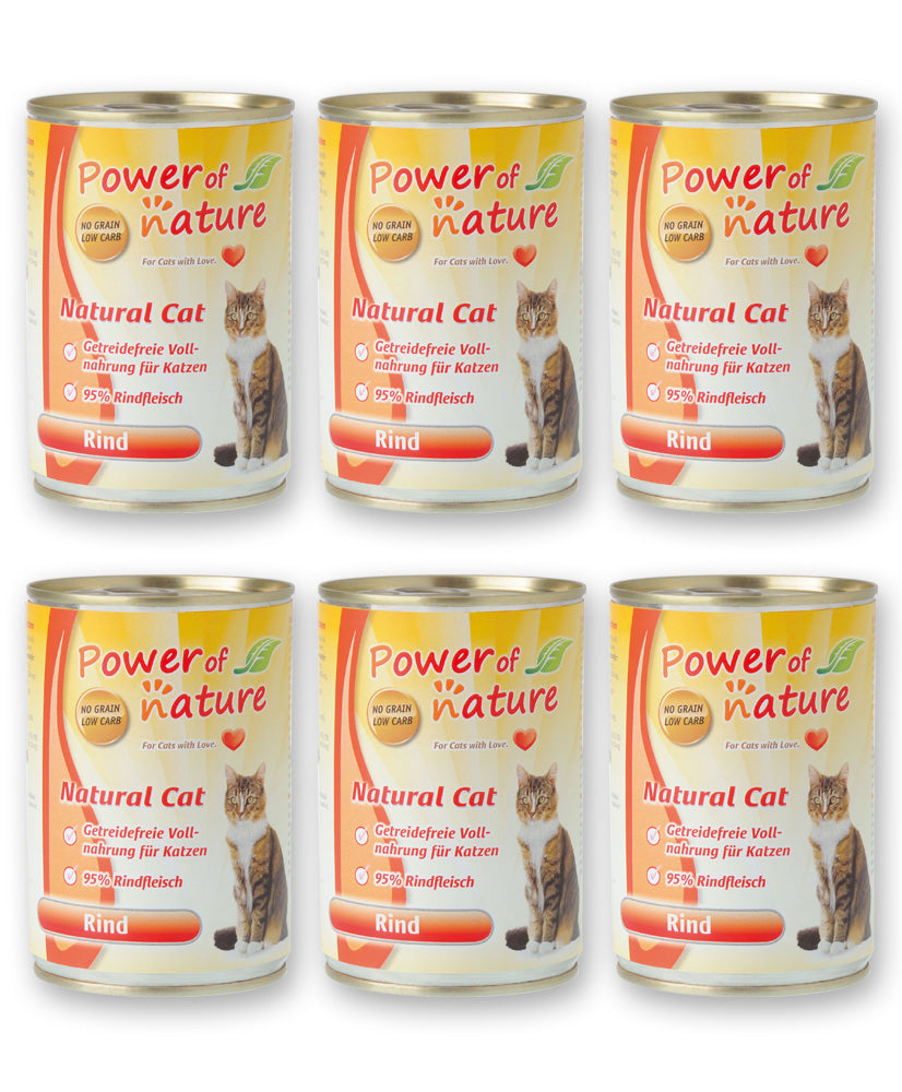 Natural Cat Natvoer Rund 6 x 400g
