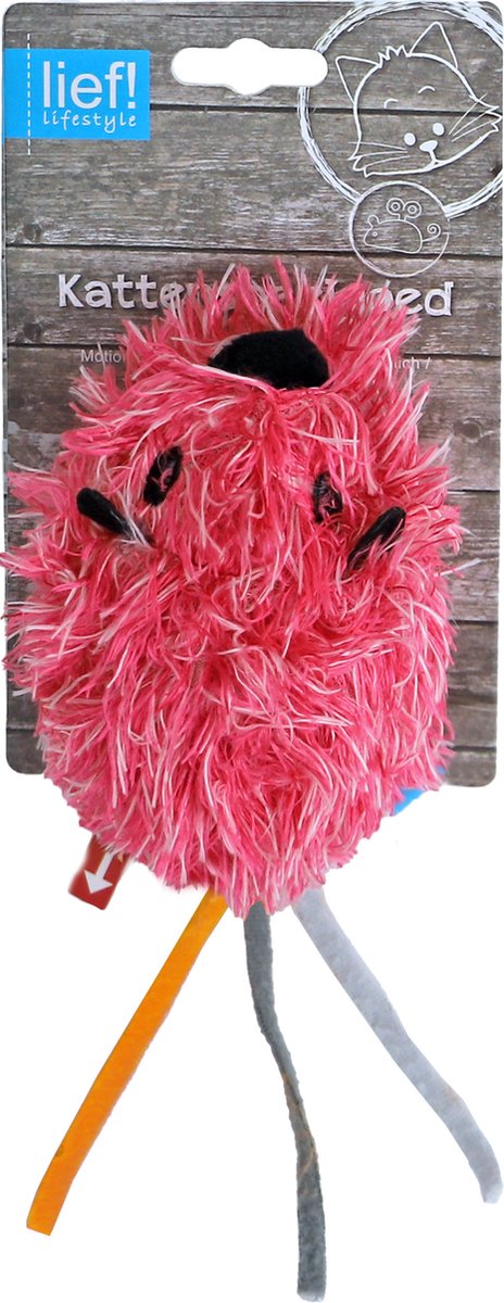 Lief Kattenspeelgoed Bibbermuis 18 cm, willekeurige kleur – Vibrerende Pluche Speelmuis voor Katten