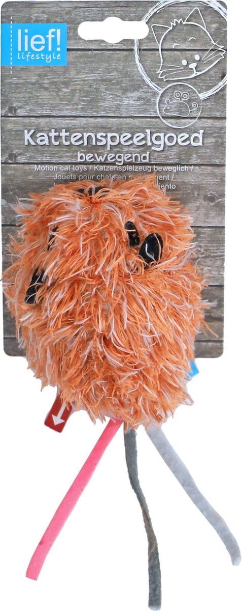 Lief Kattenspeelgoed Bibbermuis 18 cm, willekeurige kleur – Vibrerende Pluche Speelmuis voor Katten