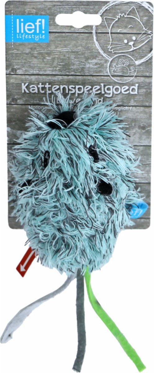 Lief Kattenspeelgoed Bibbermuis 18 cm, willekeurige kleur – Vibrerende Pluche Speelmuis voor Katten