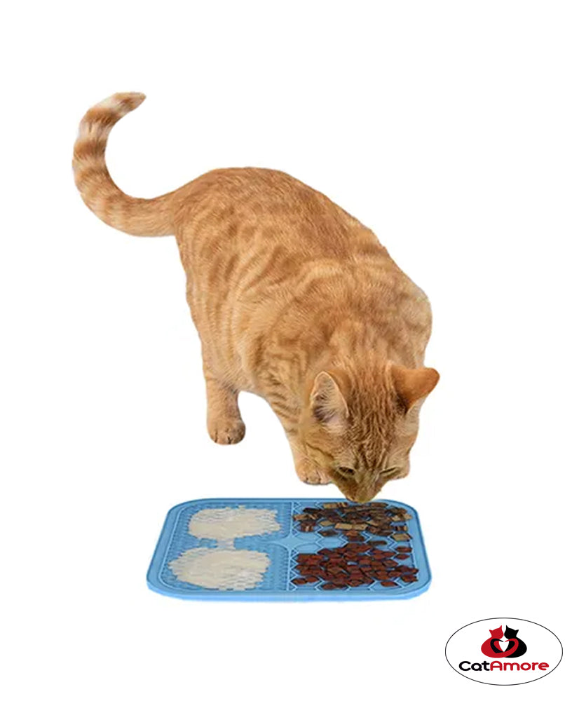 CatAmore Likmat Siliconen Slow Feeder Langzaam Voerbakje voor Katten en Honden 15 cm x 15 cm
