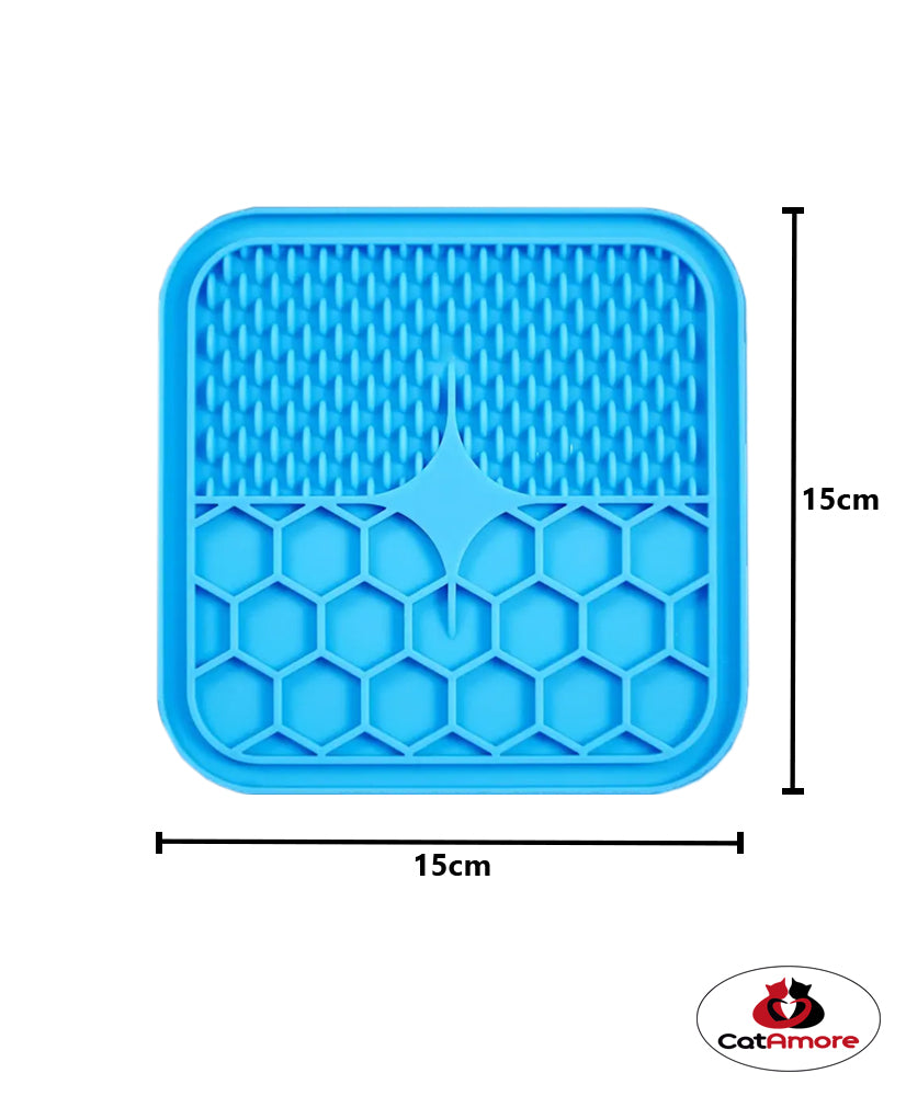 CatAmore Likmat Siliconen Slow Feeder Langzaam Voerbakje voor Katten en Honden 15 cm x 15 cm