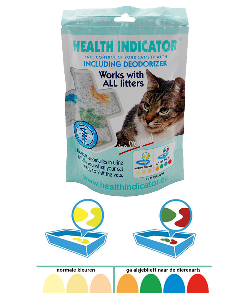 Health indicator kattenbakvulling bij ziekte gezondheidstest