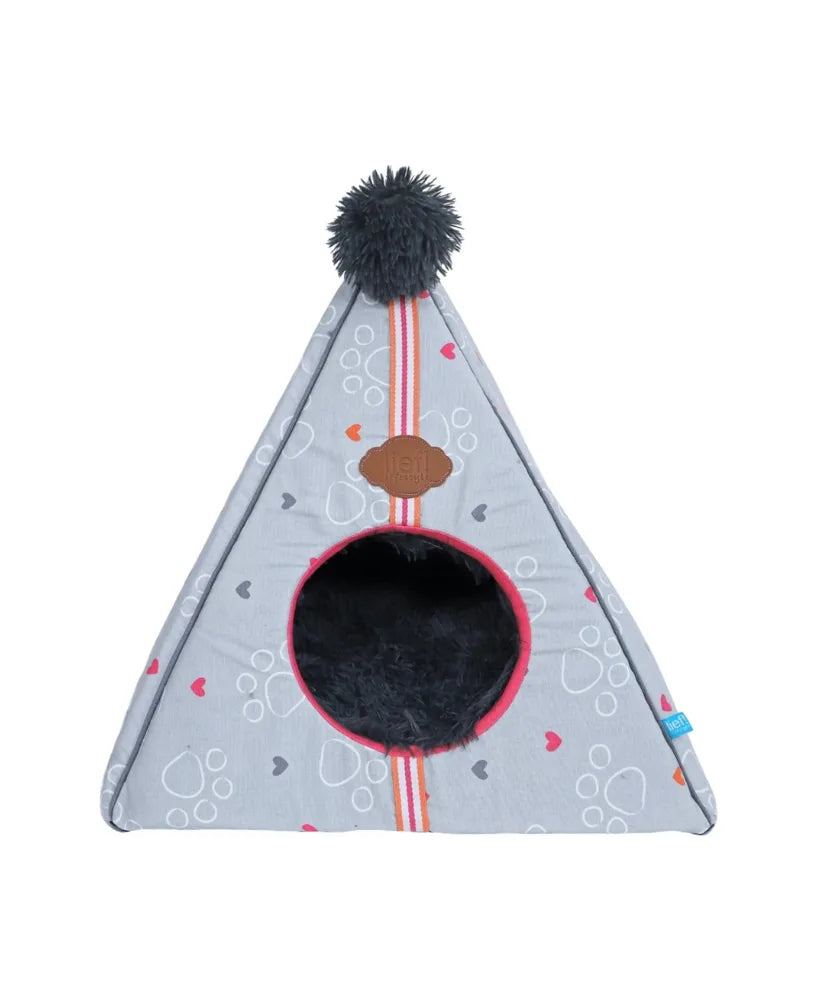 Lief! Tipi hondenhuis / kattenhuis 50x50 cm – gezellig pluche tentje voor kleine honden en katten