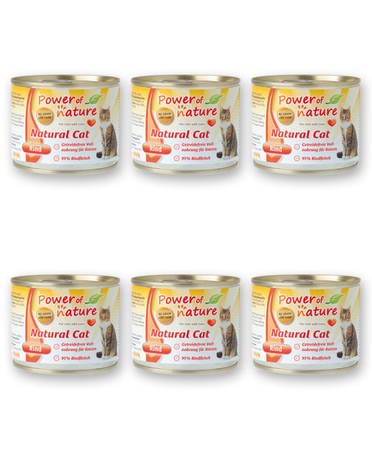 Natural Cat Natvoer Rund 6 x 200g