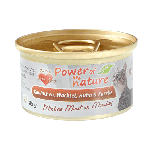 85g Power of Nature Natural Cat Minka's Meat on Monday Poulet, saumon et crevettes